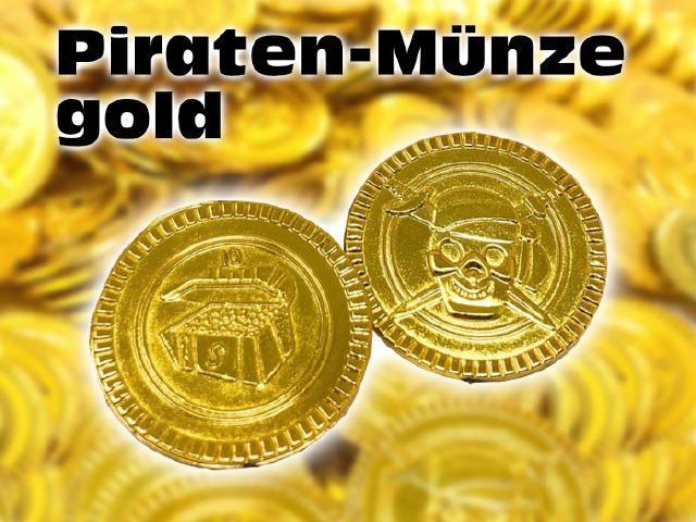 Piraten Münze, goldfarbig